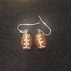 Sparkly Football Earrings